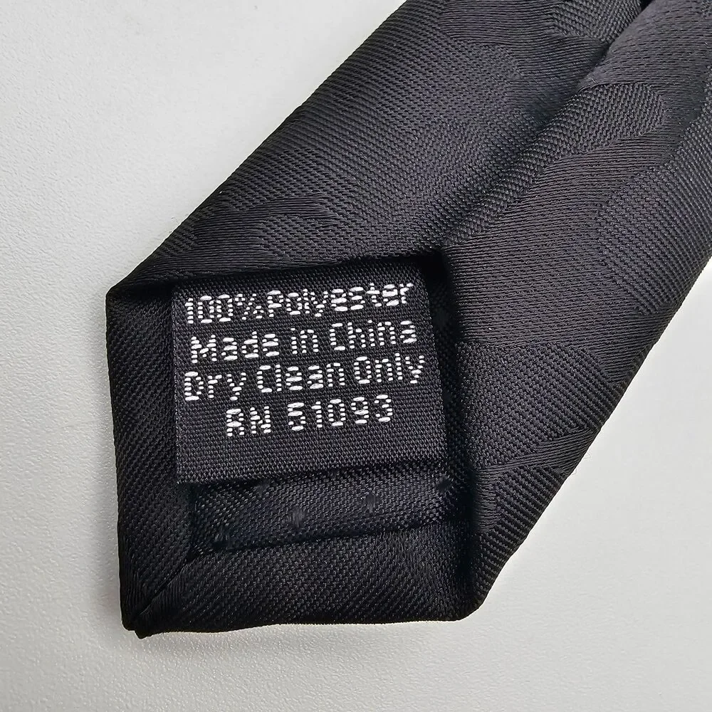 JF J.Ferrar Black Slim Tie 2.5” Narrow Neck Tie Polyester Men
